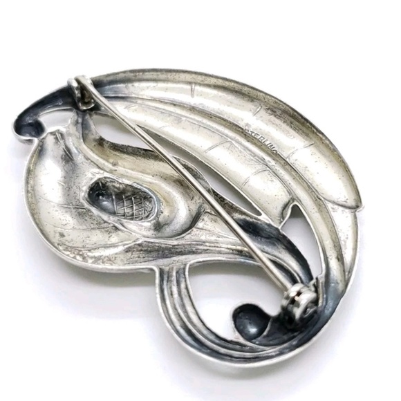Vintage Sterling Repousse
Calla Lily Floral Brooch - Picture 4 of 6
